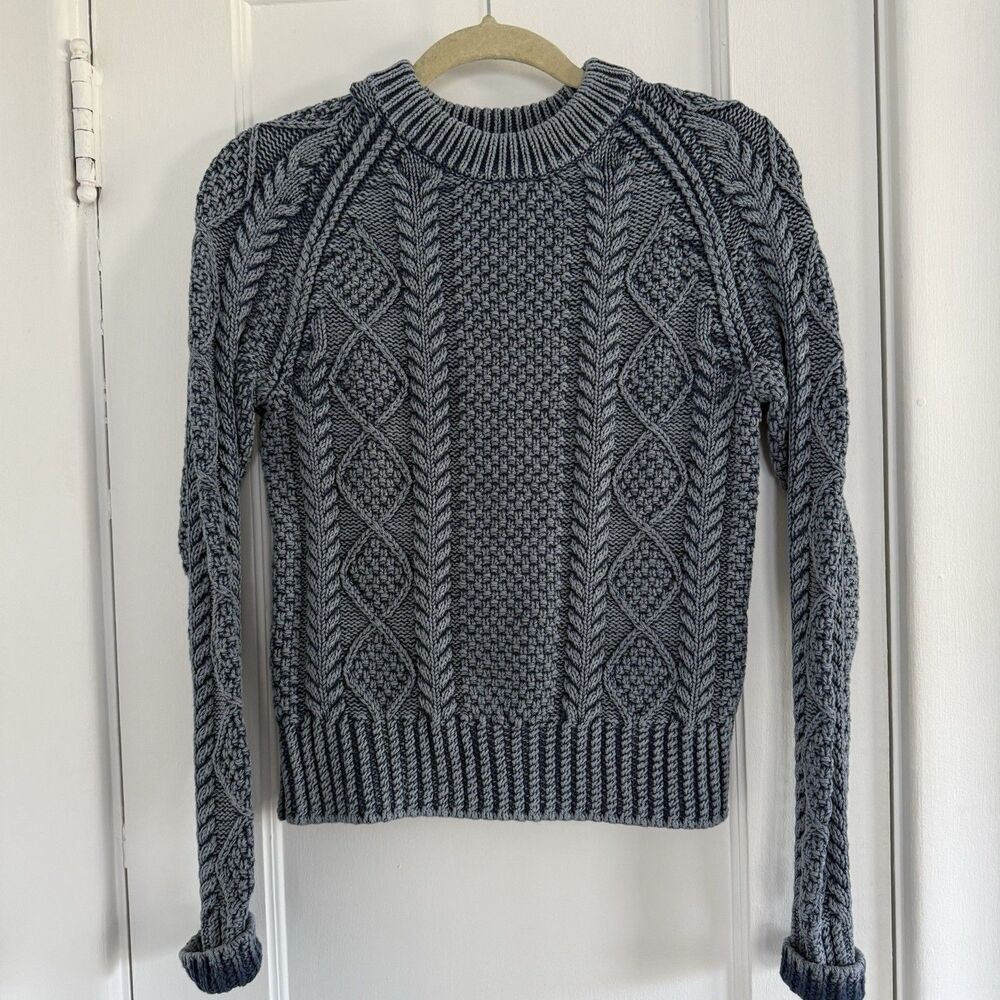 L.L. Bean Signature Cable Knit Sweater XS Cotton Fisherman New England Crewneck